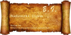 Budinszki Ilona névjegykártya