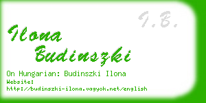 ilona budinszki business card